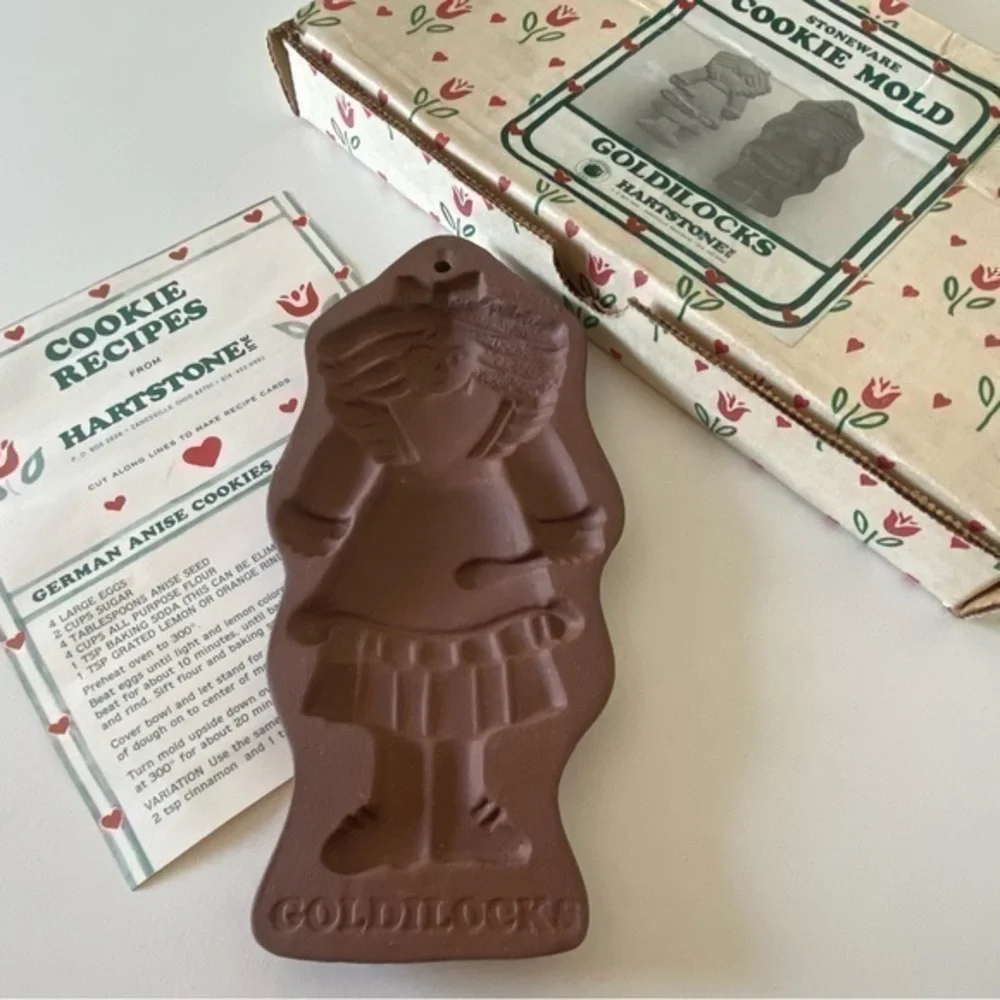 Vintage Hartstone Goldilocks Ceramic Stoneware Cookie Mold NIB